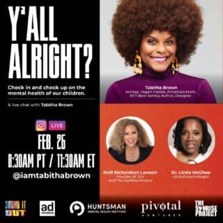 This Sunday, February 26 at 11:30AM ET, America’s Mom, @iamtabithabrown, Kelli Richardson Lawson (founder of @sonriseproject), and psychologist @linda_mcghee1 will be having a much needed discussion on the #mentalhealth of our kids, where they’ll share valuable resources from @SoundItOutTogether.

This is an important conversation that you don’t want to miss! Tune into the virtual event on Tabitha Brown’s IG Live at @iamtabithabrown. Drop a comment below if you’re joining us there. 🧡

#WeAreJOY #SoundItOut #TheSonRiseProject #BlackMentalHealth #AdCouncil #ConsciousParenting @AdCouncil
